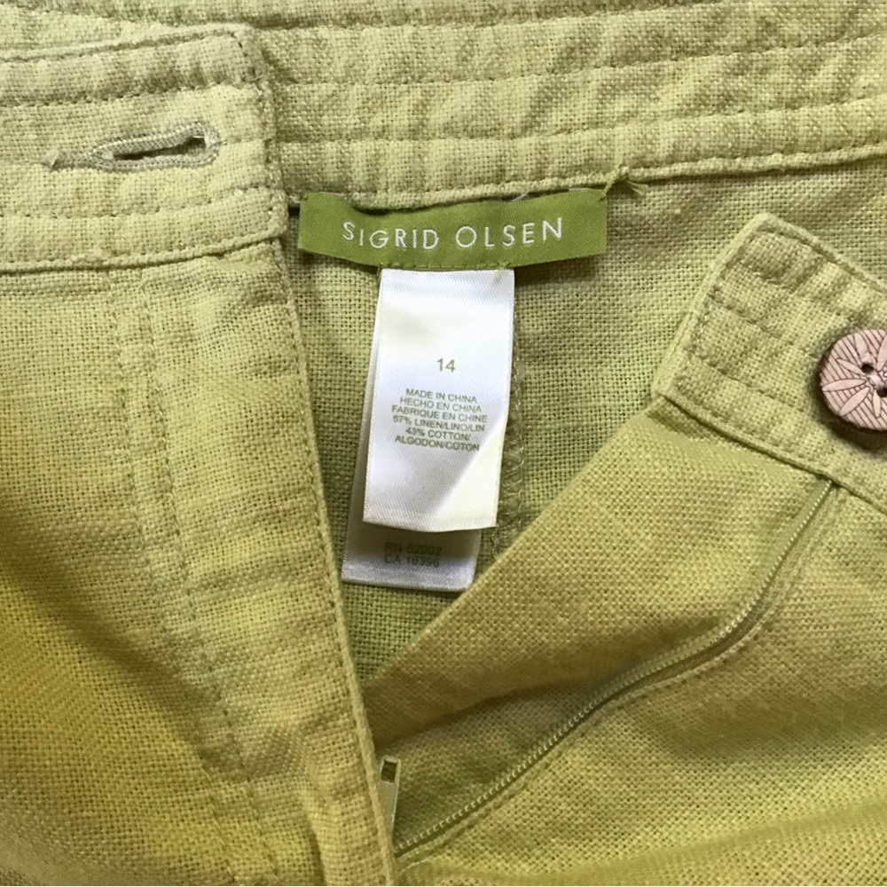 Sigrid Olsen Retro Lime Green Skirt - image 3